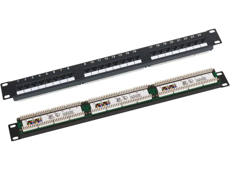 ⁨A-LAN patch panel PK-U5-1 (1U; 19"; cat. 5e; UTP; 24xRJ-45)⁩ at Wasserman.eu