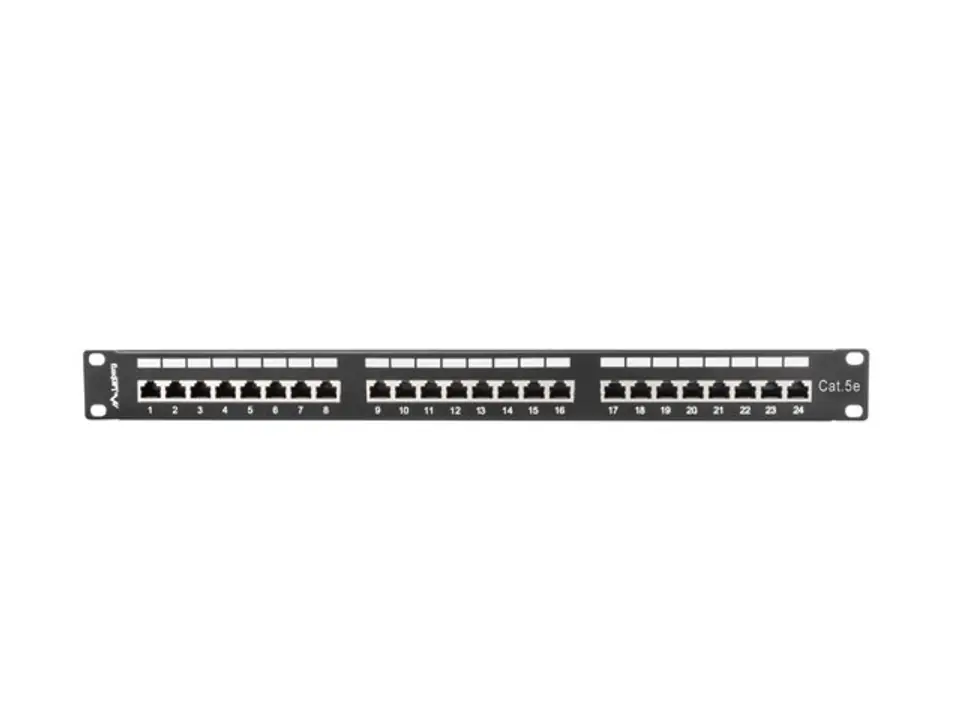 ⁨Patch panel Lanberg PPS5-1024-B (1U; kat. 5e; 24xRJ-45)⁩ w sklepie Wasserman.eu