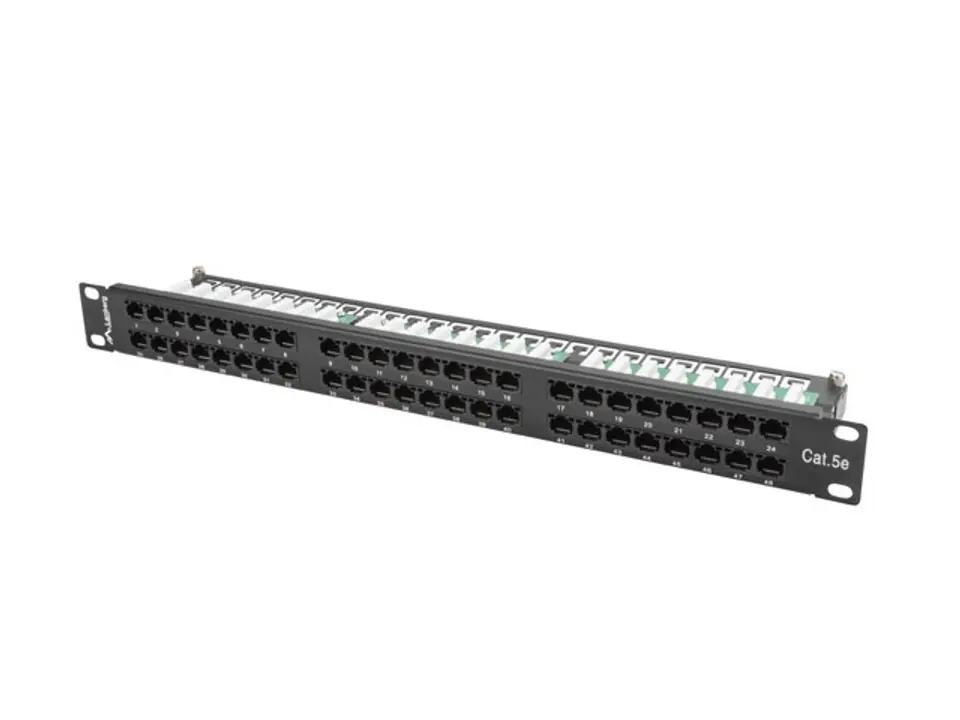 ⁨Patch panel Lanberg PPU5-1048-B (1U; 19"; kat. 5e; 48xRJ-45)⁩ w sklepie Wasserman.eu