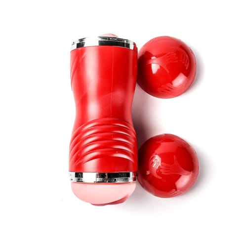 ⁨Masturbator Dwustonny Końce Wagina Usta Czerwony⁩ w sklepie Wasserman.eu