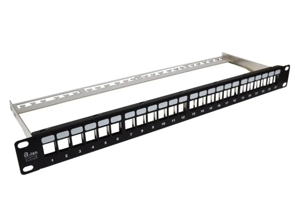 ⁨Patch panel A-LAN PK020 (1U; 19"; 24xRJ-45)⁩ w sklepie Wasserman.eu