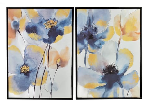 ⁨INGA Komplet 2 obrazów 50x70cm złote kwiaty⁩ w sklepie Wasserman.eu