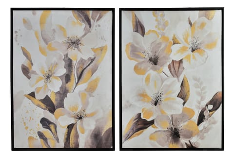 ⁨INGA Komplet 2 obrazów 50x70cm złote kwiaty 2⁩ w sklepie Wasserman.eu