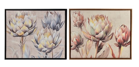 ⁨INGA Komplet 2 obrazów 40x50cm kwaity różowe/ kwiaty niebieskie⁩ w sklepie Wasserman.eu