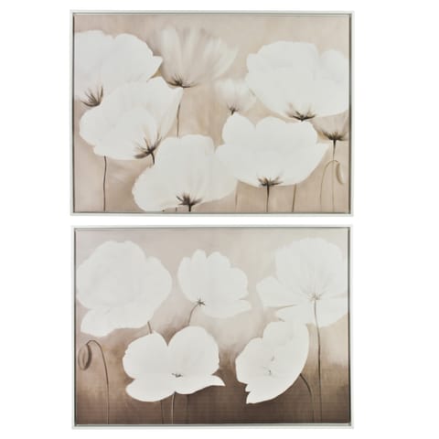 ⁨INGA Komplet 2 obrazów 50x70cm kwiaty na szarym tle⁩ w sklepie Wasserman.eu