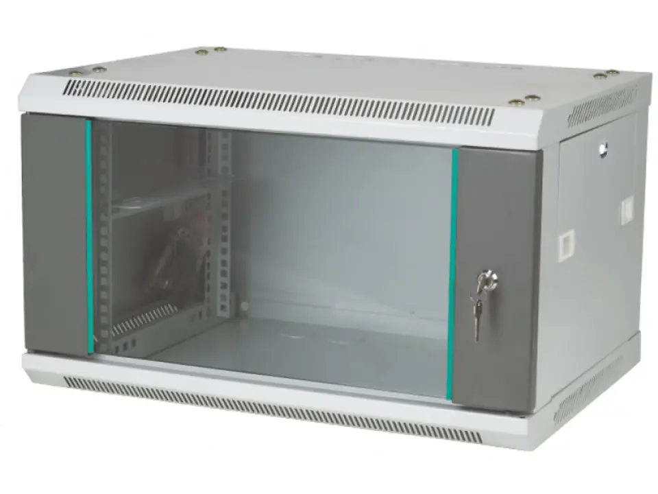 ⁨Alantec- Szafka wisząca 6U głebokość 450mm d. szklane kolor szary⁩ w sklepie Wasserman.eu