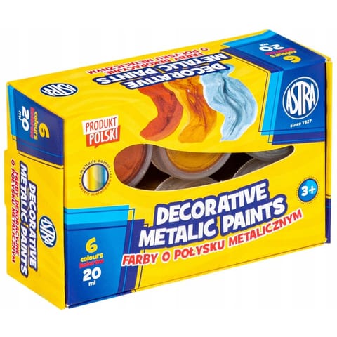 ⁨Farby METALICZNE 6 kolorów 20ml 301124003 ASTRA⁩ w sklepie Wasserman.eu