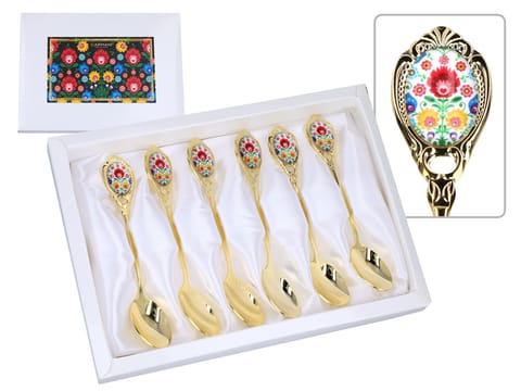 ⁨Kpl. 6 łyżeczek - Kujawskie, białe (CARMANI)⁩ w sklepie Wasserman.eu