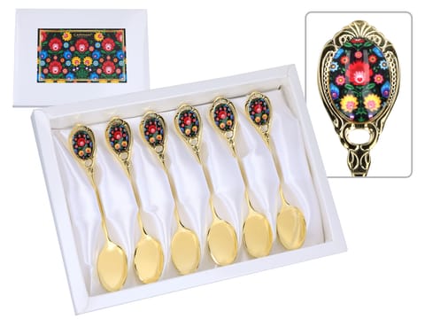 ⁨Kpl. 6 łyżeczek - Kujawskie, czarne (CARMANI)⁩ w sklepie Wasserman.eu