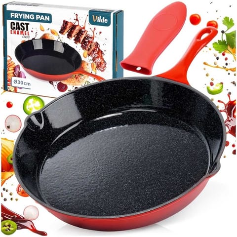 ⁨PATELNIA ŻELIWNA EMALIOWANA 20cm Z SILIKONOWĄ NAKŁADKĄ 199154⁩ w sklepie Wasserman.eu