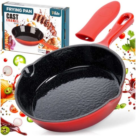 ⁨PATELNIA ŻELIWNA EMALIOWANA 30cm Z SILIKONOWĄ NAKŁADKĄ 199156⁩ w sklepie Wasserman.eu