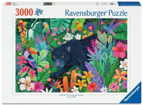 ⁨Puzzle 3000 Panther in the Blooming Jungle⁩ w sklepie Wasserman.eu