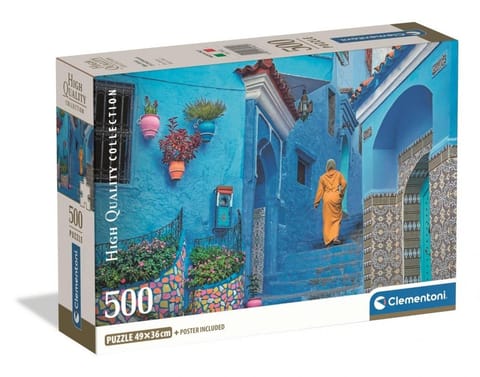 ⁨Puzzle 500 Blue Street of Chefchaouen⁩ w sklepie Wasserman.eu