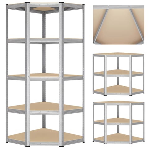 ⁨Regał magazynowy narożny 5 poziomów 875 kg 180 x 70 x 40 cm⁩ w sklepie Wasserman.eu