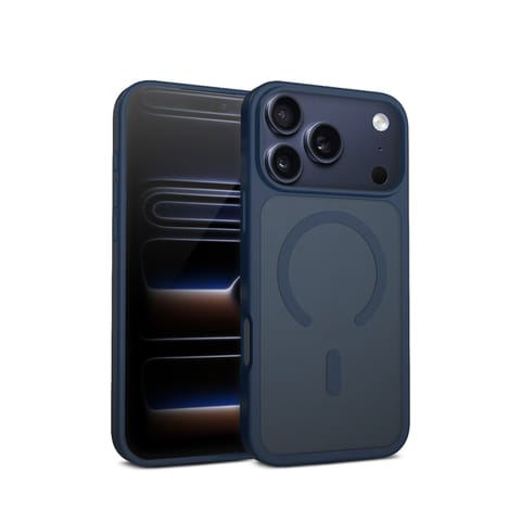 ⁨Crong Hybrid Matte Magnetic - Etui MagSafe iPhone 17 Pro (granatowy)⁩ w sklepie Wasserman.eu