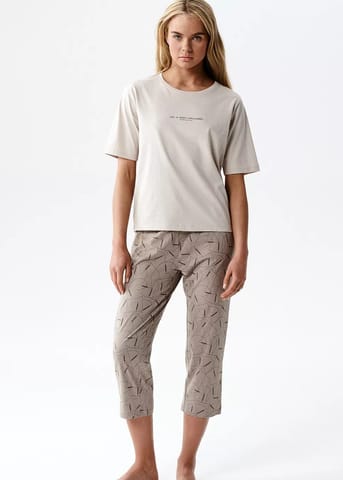 ⁨PIŻAMA ATLANTIC NLP-509 WL26 BEZJ/KAM (kolor beż jasny, rozmiar XXL)⁩ w sklepie Wasserman.eu