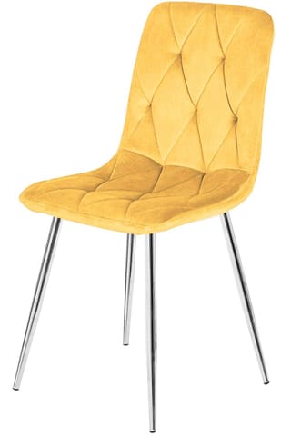 ⁨Krzesło tapicerowane BORGO VELVET MUSTARD SILVER⁩ w sklepie Wasserman.eu