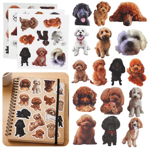 ⁨Zestaw Naklejki Z Pudelkami Pieski Do Ozdabiania Różne Motywy 54 szt.⁩ w sklepie Wasserman.eu