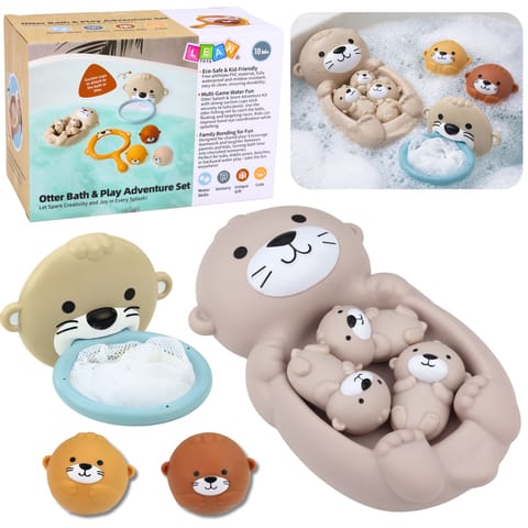 ⁨Zestaw Zabawki Do Kąpieli Wydra Rodzinka Kosz Piłeczki 7 el.⁩ w sklepie Wasserman.eu