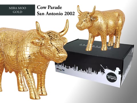 CowParade Mira Moo Gold, San Antonio 2002, autor: Margaret Pedrotti w sklepie Wasserman.eu