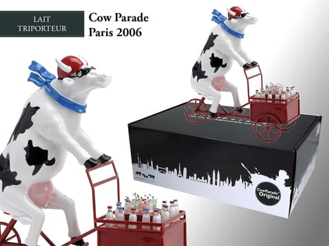 CowParade Lait Triporteur, Paris 2006, autor: Martine Diotalevi w sklepie Wasserman.eu