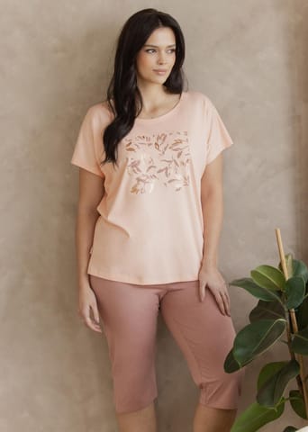 ⁨PIŻAMA TARO 3570 VALENTINA SS26 01 (kolor MORELOWY, rozmiar XXL)⁩ w sklepie Wasserman.eu