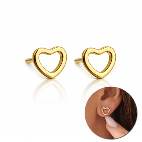 ⁨Kolczyki SERCA ze stali szlachetnej platerowane 14k złotem, delikatne KST3401⁩ w sklepie Wasserman.eu