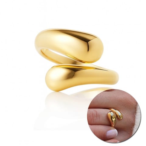 ⁨Pierścionek stal chirurgiczna platerowana złotem regulowany PST969, Rozmiar pierścionków: US7 EU14⁩ w sklepie Wasserman.eu