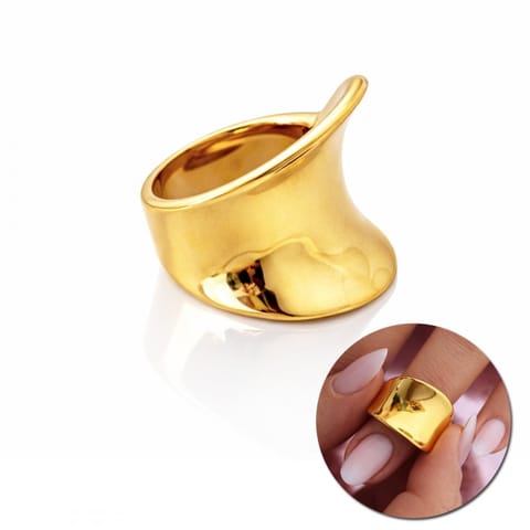 ⁨Pierścionek stal chirurgiczna platerowana 14k złotem PST995, Rozmiar pierścionków: US6 EU11⁩ w sklepie Wasserman.eu