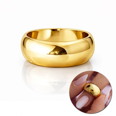 ⁨Pierścionek stal chirurgiczna platerowana 14k złotem, PST1000, Rozmiar pierścionków: US7 EU14⁩ w sklepie Wasserman.eu