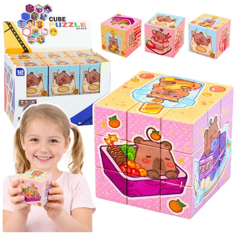 ⁨Kostka Układanka Logiczna Kapibara Edukacyjna Kolorowa 6x6 cm⁩ w sklepie Wasserman.eu