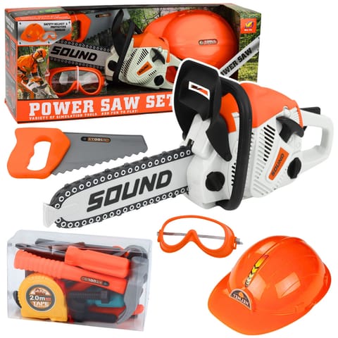 ⁨Zestaw Majsterkowicza Piła Łańcuchowa Kask Okulary Narzędzia Dźwięki⁩ w sklepie Wasserman.eu