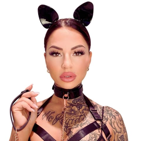⁨Kocie uszy High Gloss Cat Ears Black/Silver Kinky Diva⁩ w sklepie Wasserman.eu
