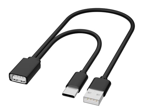 ⁨Adapter USB gniazdo USB A-wtyk USB+wtyk USB-C kabel⁩ w sklepie Wasserman.eu