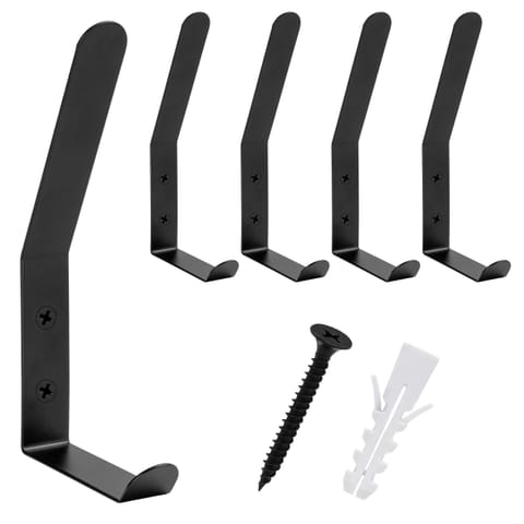 ⁨Zestaw czarnych wieszaków łazienkowych FLORO 5 sztuk⁩ w sklepie Wasserman.eu