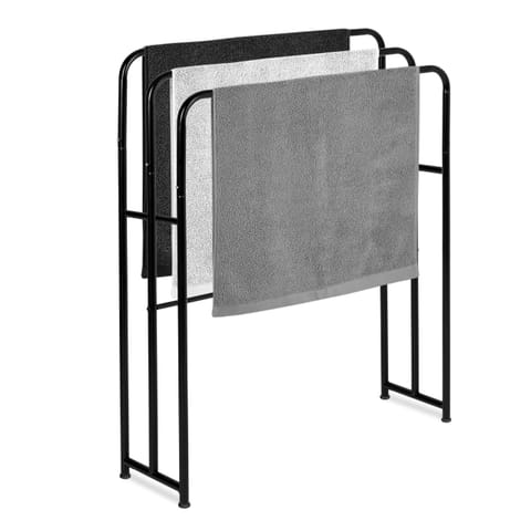 ⁨Stojak na ręczniki RATO czarny⁩ w sklepie Wasserman.eu