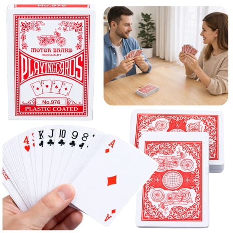 ⁨Klasyczne Karty Do Gry Plastikowa Powłoka Talia Czerwone⁩ w sklepie Wasserman.eu