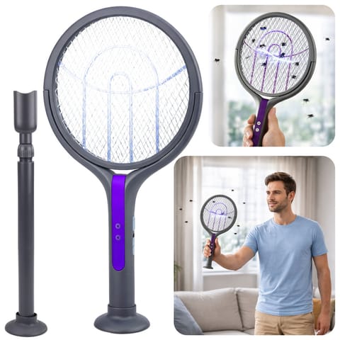 ⁨Rakieta Owadobójcza Elektryczna Teleskopowa 2w1 Lampa Na Muchy Komary⁩ w sklepie Wasserman.eu