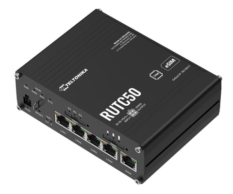 PUNKT DOSTĘPOWY 5G + ROUTER RUTC50 Dual SIM + eSIM Wi-Fi 5, 2.4 GHz, 5 GHz 2402 Mb/s Teltonika w sklepie Wasserman.eu