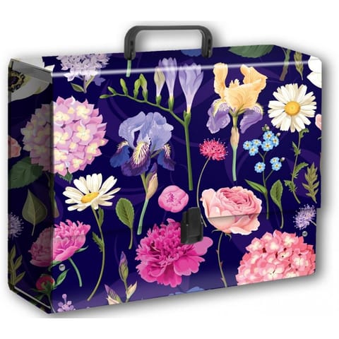 ⁨Teczka z rączką B4 Jumbo Hortensje na ciemnym tle, folia mat nie rysująca TT9403 PENMATE⁩ w sklepie Wasserman.eu