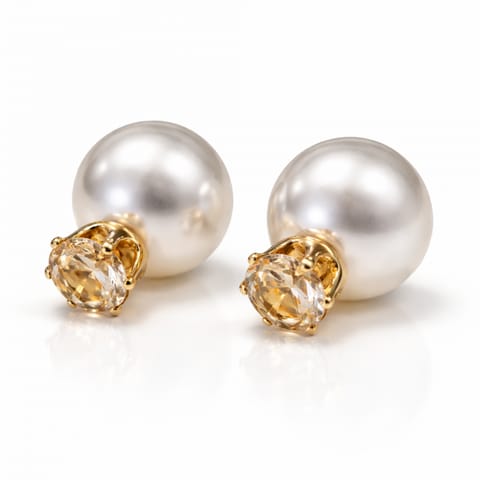 ⁨Kolczyki Kule Triball Perłowe z jasno różowym Kryształem K70R⁩ w sklepie Wasserman.eu