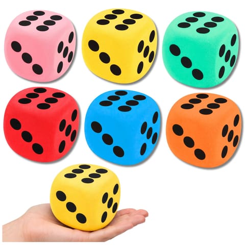 ⁨Duża Kość Piankowa Do Gry Zabawy Edukacyjna Mix 8 cm⁩ w sklepie Wasserman.eu