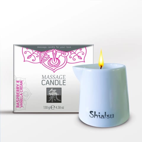 ⁨Świeca do masażu Massage Candle Raspberry & Vanilla Cream Shiatsu⁩ w sklepie Wasserman.eu