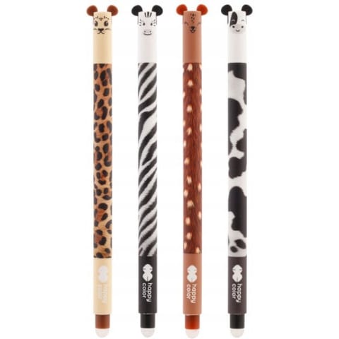 ⁨Długopis wymazywalny Uszaki Furry Safari 0,5mm niebieski Happy Color HA 4120 01US-3⁩ w sklepie Wasserman.eu
