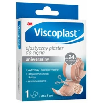 ⁨Plaster elastyczny do cięcia VISCOPLAST 6cm x 1m jasnobrązowy 3M-YP201040505⁩ w sklepie Wasserman.eu