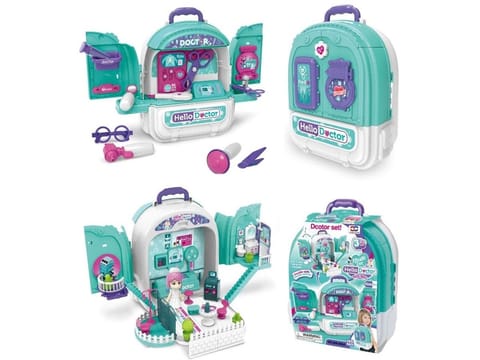 ⁨Zestaw Lekarski w Plecaku 3w1 Mały Doktor Walizka Plecak Domek Dla Lalek⁩ w sklepie Wasserman.eu