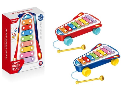 ⁨Tęczowe Cymbałki Ksylofon Rakieta Kosmiczna Zabawka Muzyczna Dla Dzieci⁩ w sklepie Wasserman.eu