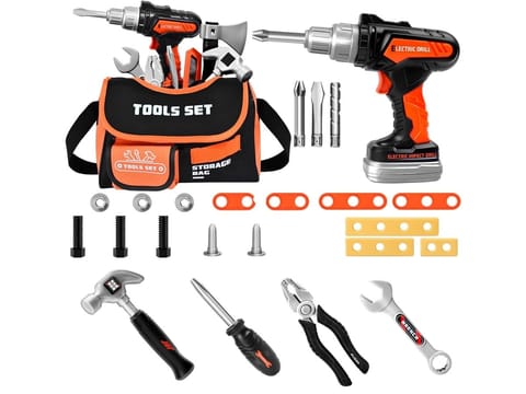 ⁨Torba Narzędziowa Małego Majsterkowicza Zestaw Narzędzi Wkrętarka Akcesoria⁩ w sklepie Wasserman.eu