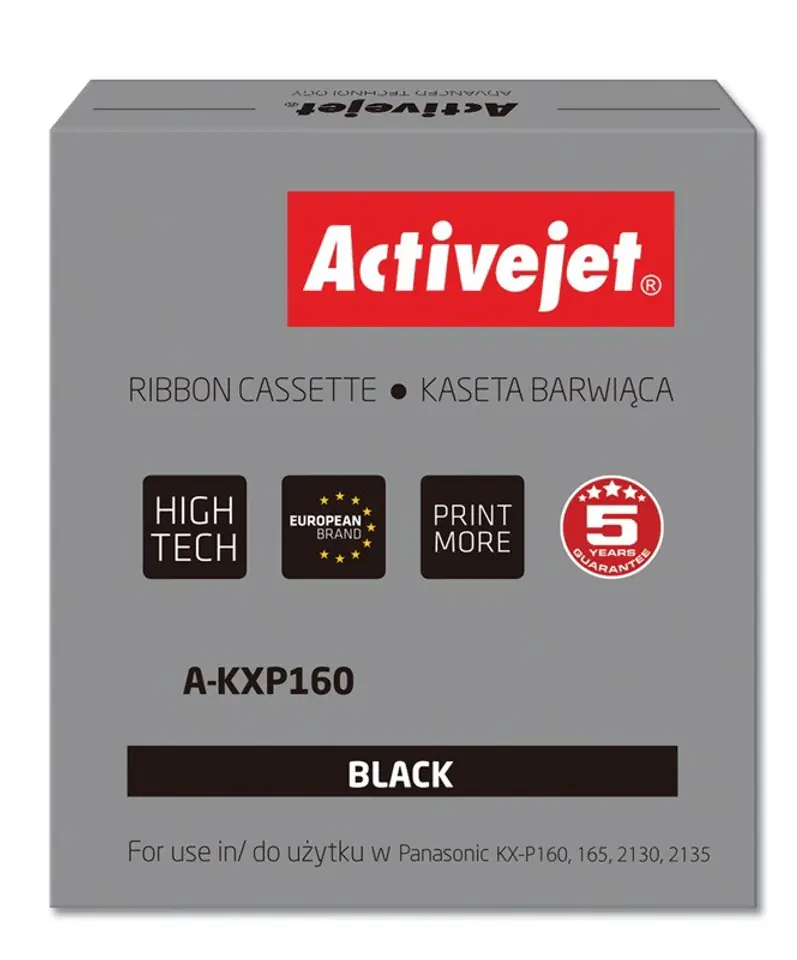 ⁨Activejet A-KXP160 Ink ribbon (replacement for Panasonic KXP160; Supreme; 3.000.000 characters; black)⁩ at Wasserman.eu
