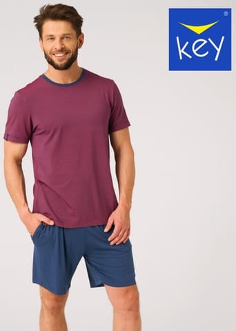 ⁨PIŻAMA KEY MNS-319 A26 (kolor Bordowy, rozmiar XXL)⁩ w sklepie Wasserman.eu